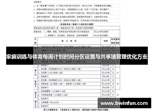 家庭训练与体育每周计划时间分区设置与共享墙管理优化方案